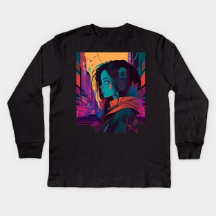 Anime Girl - LOFI Chill Vibes Kids Long Sleeve T-Shirt